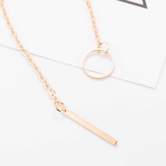 Minimalist Lariat Necklace (Gold) - Picture 3 of 7